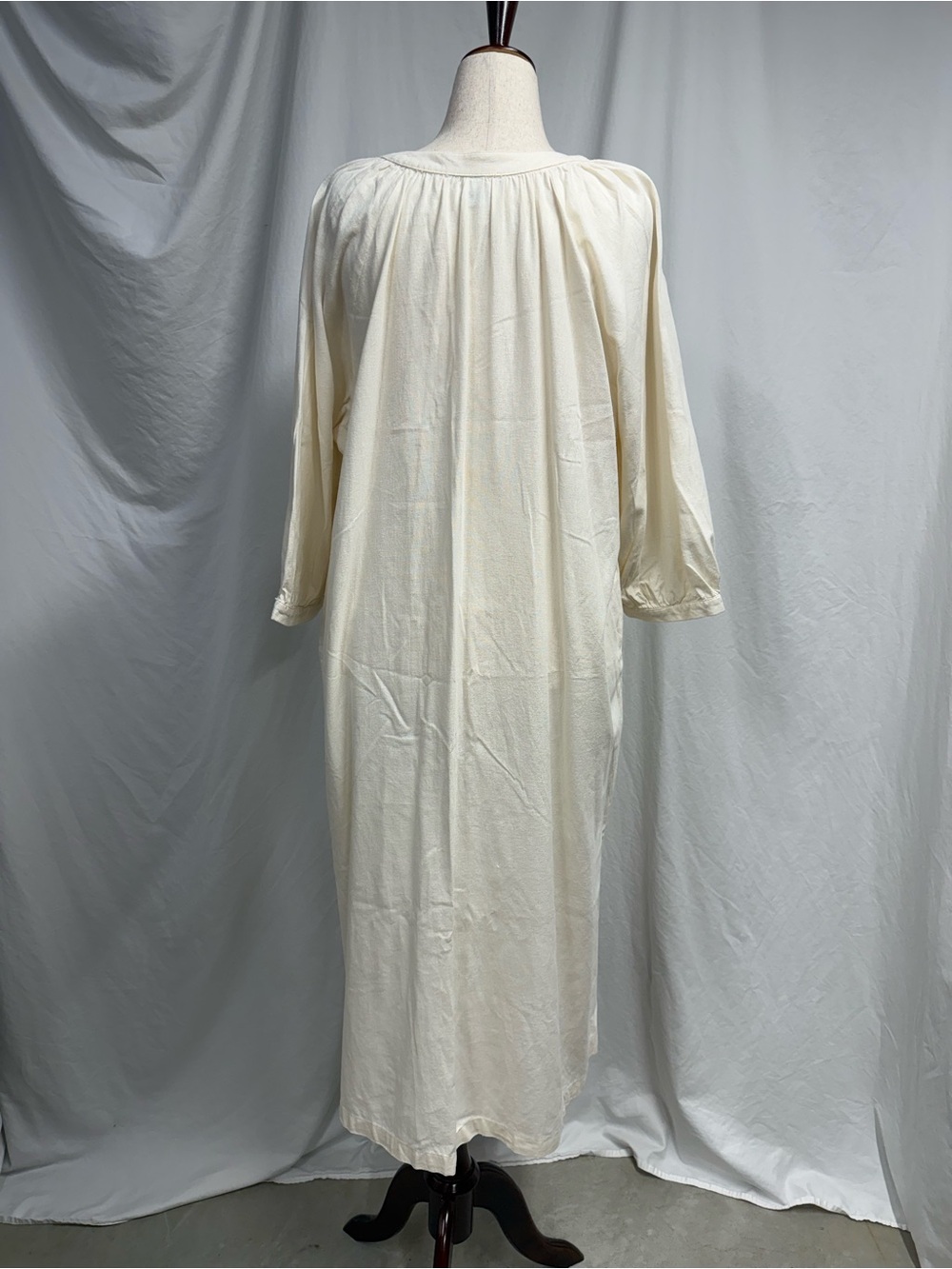 Old Navy Cream Maxi Dress Linen Blend 3/4 Sleeve - Picture 4 of 9